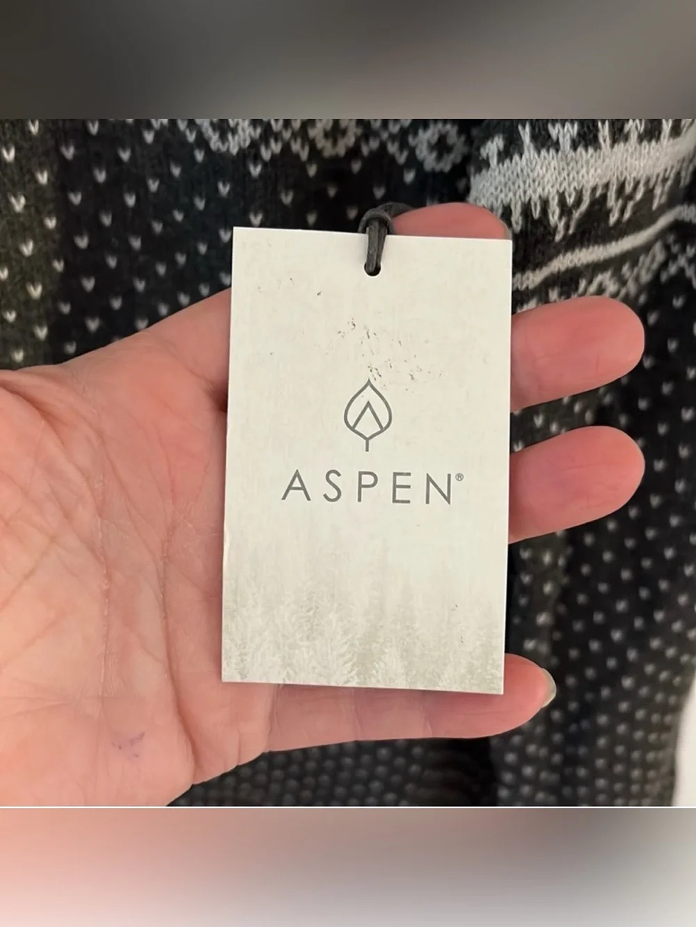 Aspen Mens Grey Snowflake 1/4 Zipper Sweater Size Large NWT